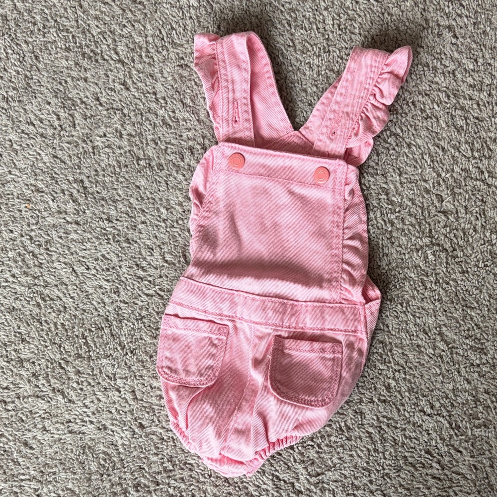 Old Navy Pink Ruffle Strap Baby Overalls
